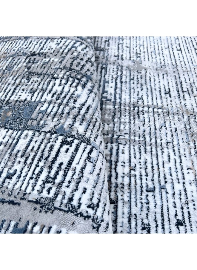 HANDPICKED FURNITURE Handpicked Furniture Abstract Blue Rug, Ultra Soft Area Carpets For Bed Room, Living Room, And Dining room, Antislip Floor Carpets, Easy To Clean, Made In Turkey, Rectangle  - Image 4