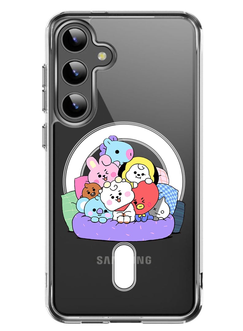 Magnetic Case for Samsung Galaxy S24 6.2-inch Compatible with MagSafe Wireless Charging, Shockproof Phone Bumper Cover cute pets copy