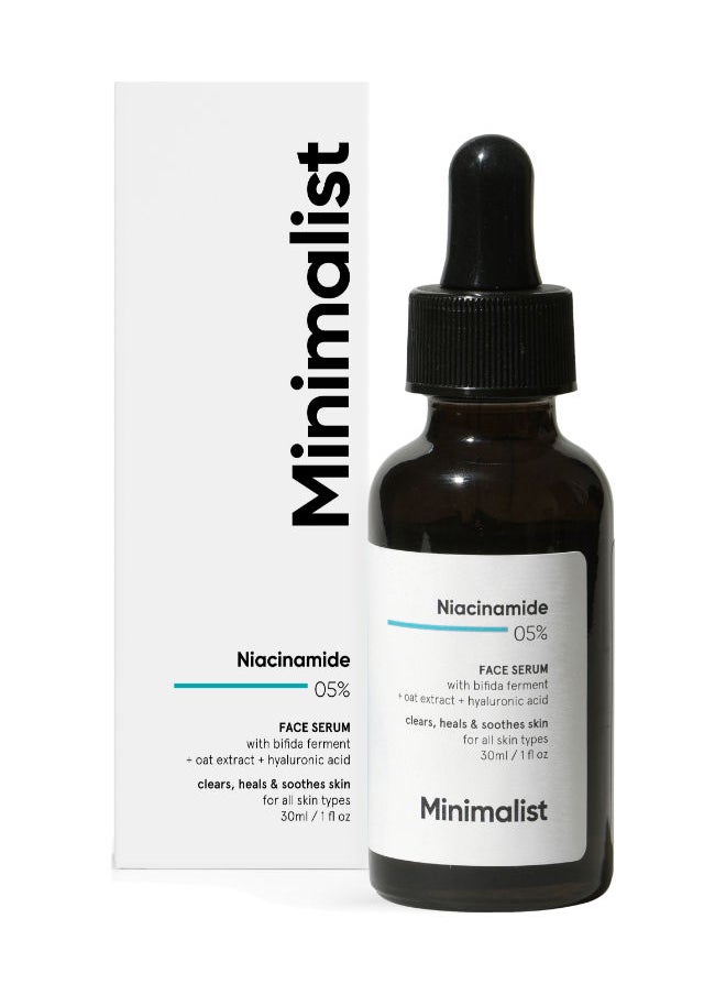 Minimalist Niacinamide 5% سيروم للوجه مع فيتامين B3 وحمض الهيالورونيك لبشرة نقية ومشرقة | يساعد في تقليل البهتان وضرر الشمس | يصلح حاجز البشرة. 