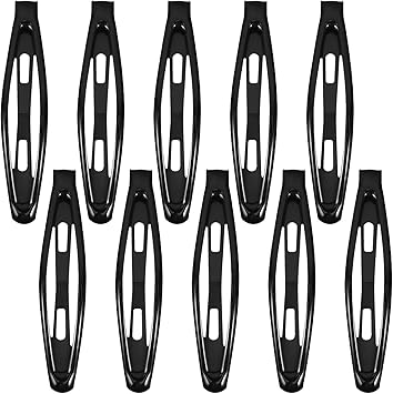 minkissy 10pcs Metal Hair Claw Clips 6cm Black Snap Hair Clips Metal Hair Clips Nonslip Snap Hair Clips Hair Accessories for Women Girls Kids - Image 1