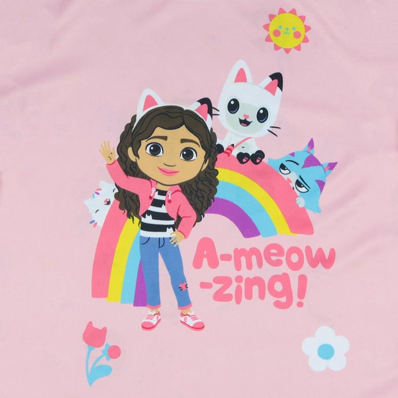 INTIMO Gabby's Dollhouse Pajama Toddler Girl's A-meowzing Long Sleeve Ruffle Nightgown (2T) Pink - Image 4