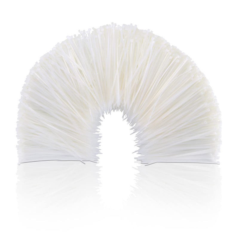 Boacua White Zip Ties 8 Inch (1000 Pack) Clear 50Lb Uv Resistant Cable Ties Used For Wire Management And Handicraft Production By Boacua - Image 1