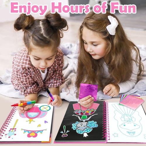 FUNNYB&G Foil Art Craft Activity for Kids - Halloween Crafts Gift Party Favors for Kids Fun Art Supplies Creative Birthday Gift Travel Toys for Girls Boys 4 5 6 7 8 9 Years Old(Princess) - Image 5