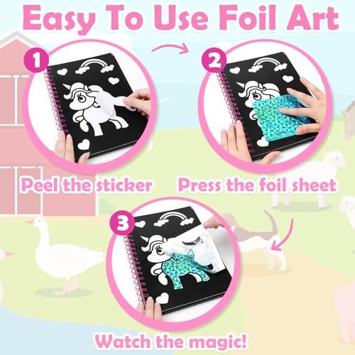 FUNNYB&G Foil Art Craft Activity for Kids - Halloween Crafts Gift Party Favors for Kids Fun Art Supplies Creative Birthday Gift Travel Toys for Girls Boys 4 5 6 7 8 9 Years Old(Princess) - Image 3