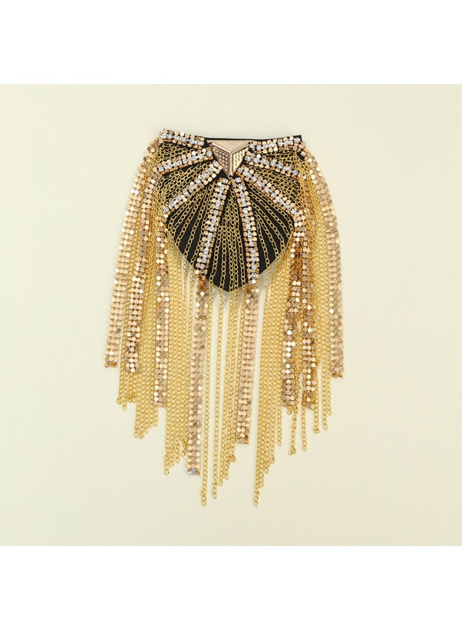 Manufacturer's Best Diamond-encrusted Clothing Accessories, elry, Suit Accessories, Metal Fashion Tassel Epaulettes