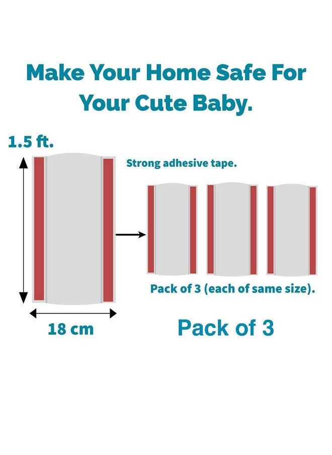 KidDough - Baby Proofing Finger Pinch Door Guard For Kids ; Slamming Door Protection For Child Safety ; (Pack Of 3) Door Crack Protector ; Door Hinge Guard For Kids Child Babies. (Transparent) - Image 1