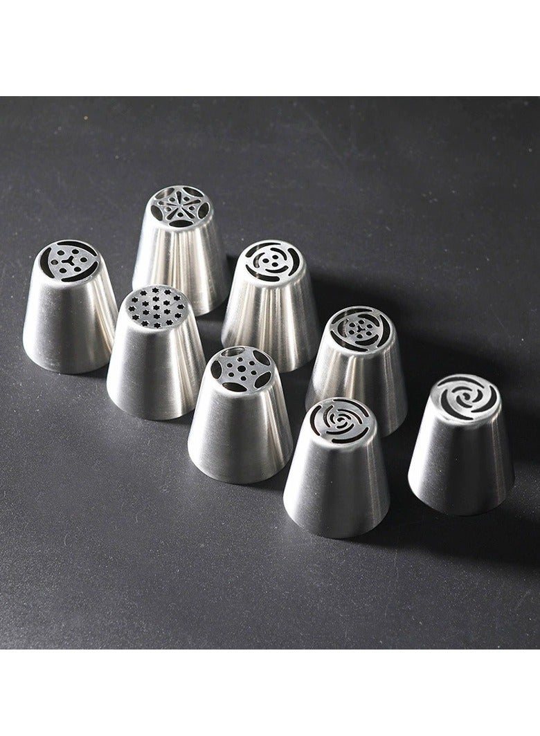 12 Pcs/Set 2 Flower Frosting Nozzles Russian Piping Tips for Cookie Cupcake Cake Decorating 
﻿ - Image 3
