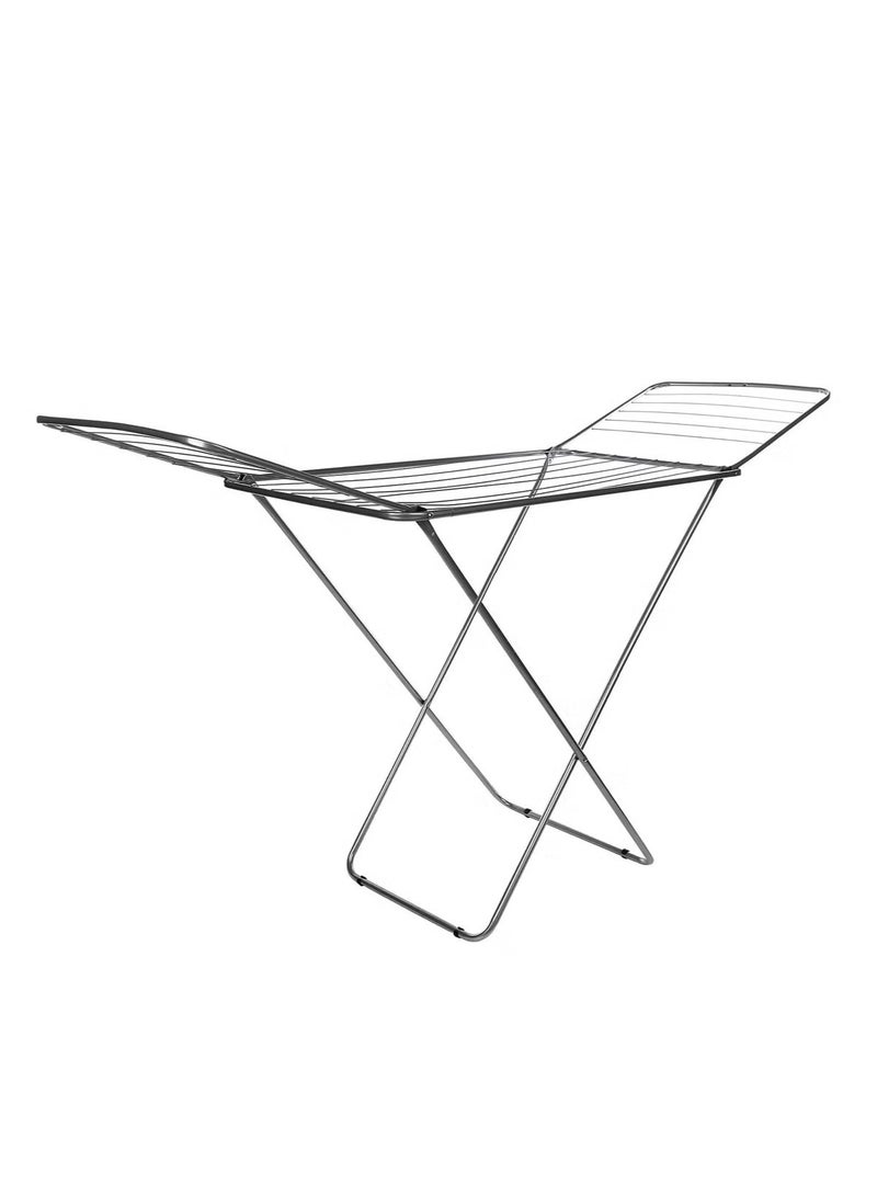 سويت هوم حامل تجفيف الملابس من الفولاذ المقاوم للصدأ، حامل مجفف ملابس عالي التحمل، موفر للمساحة، رف محمول وقابل للطي مثالي للمناطق الصغيرة - Image 1