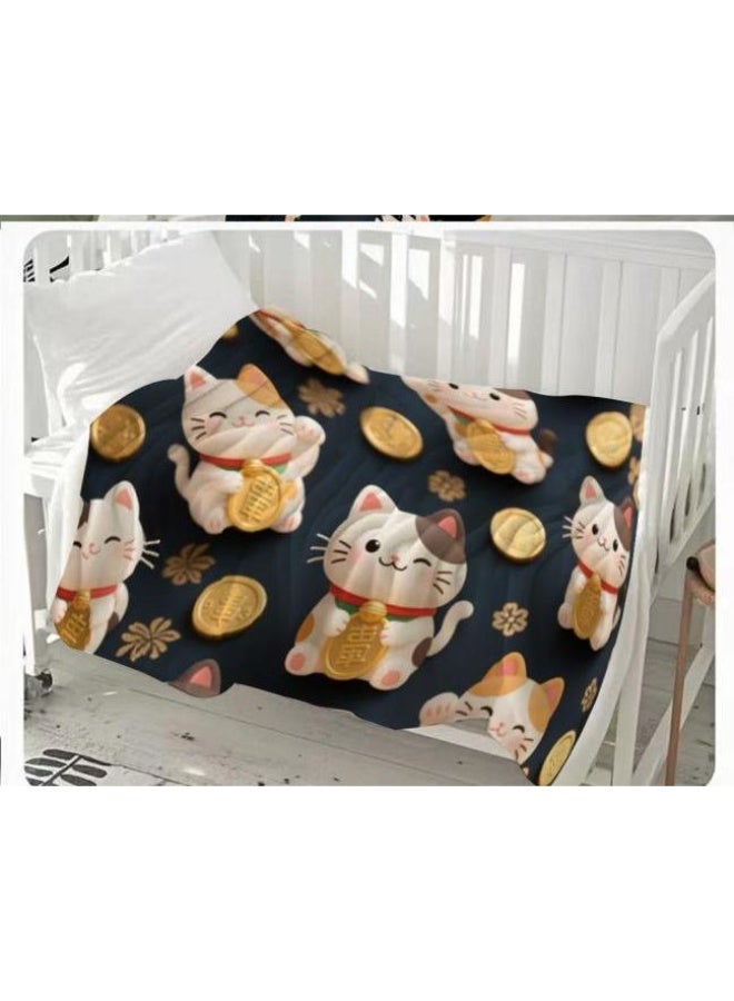 عام بطانية رقيقة من الفانيلا الكرتونية للأطفال والرضع (دافئة ومريحة، ومناسبة للنوم والألعاب) 70 سم * 100 سم - Image 2