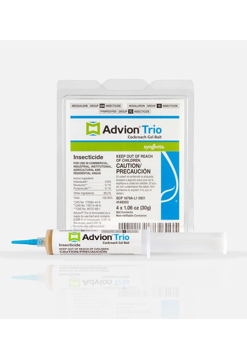 syngenta Syngenta - Advion Trio Cockroach Gel Bait Insecticide - 4 x 30g  - Image 1