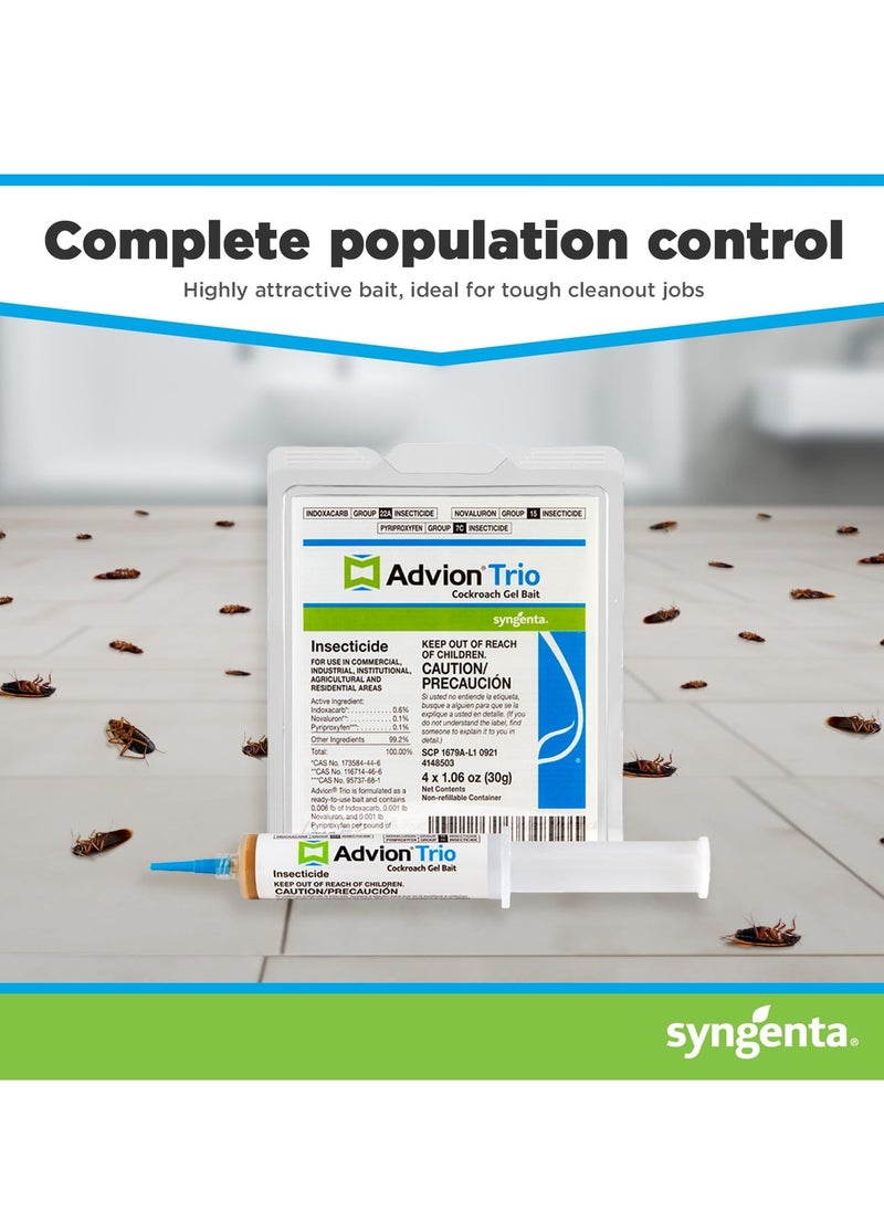 syngenta Syngenta - Advion Trio Cockroach Gel Bait Insecticide - 4 x 30g  - Image 5