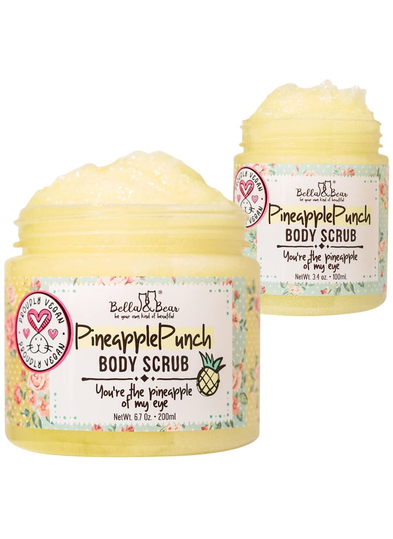 Bella and Bear Bella  Bear Pineapple Body Scrub in Full  Travel Size 67  34oz 