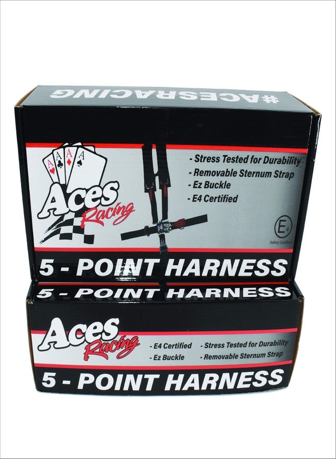 AAAA Aces Racing 5 Point Harness With 2 Inch Padding (Orange) - Image 3
