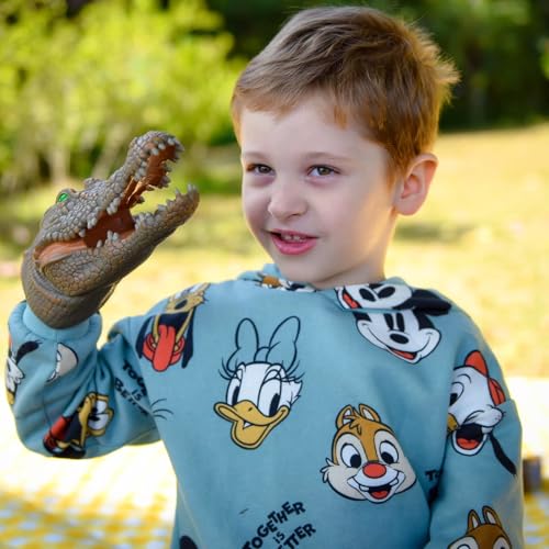 Gemini&Genius GeminiGenius Crocodile Hand Puppet Toys Funny Scared Alligator Head Puppets in Home Stage and Class Role Play Toy for Kids and Toddlers - Image 5