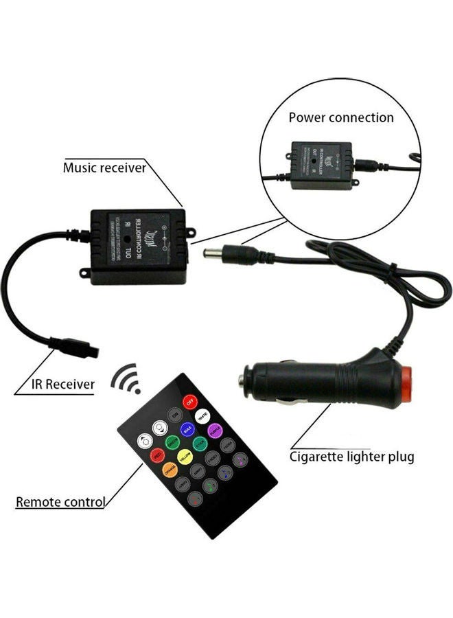 NIBEMINENT Car Interior RGB LED Strip Light Music With Controller - Image 4