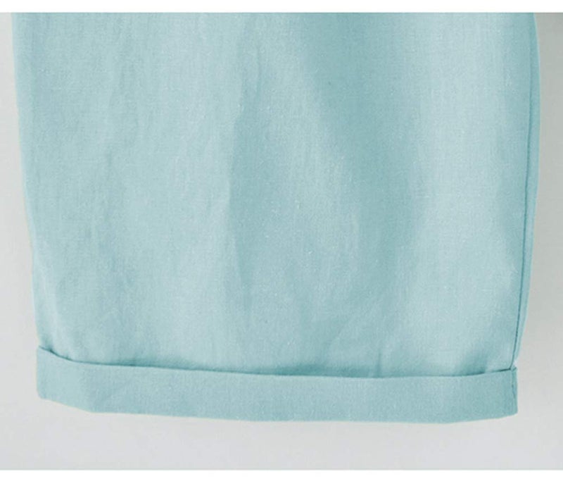 Vcansion Women's Drawstring Elastic Waist Shorts Plus Size Shorts Light Blue Asian 2XL/US 8-10 - Image 4