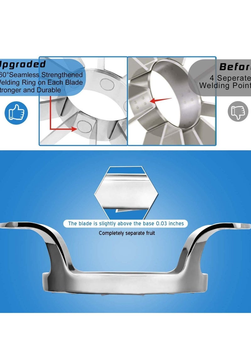 Y&D Apple Slicer Upgraded Version 12-Blade Extra Large Corer, Stainless Steel Ultra-Sharp Cutter, Pitter, Divider for Up to 4 Inches  - Image 5