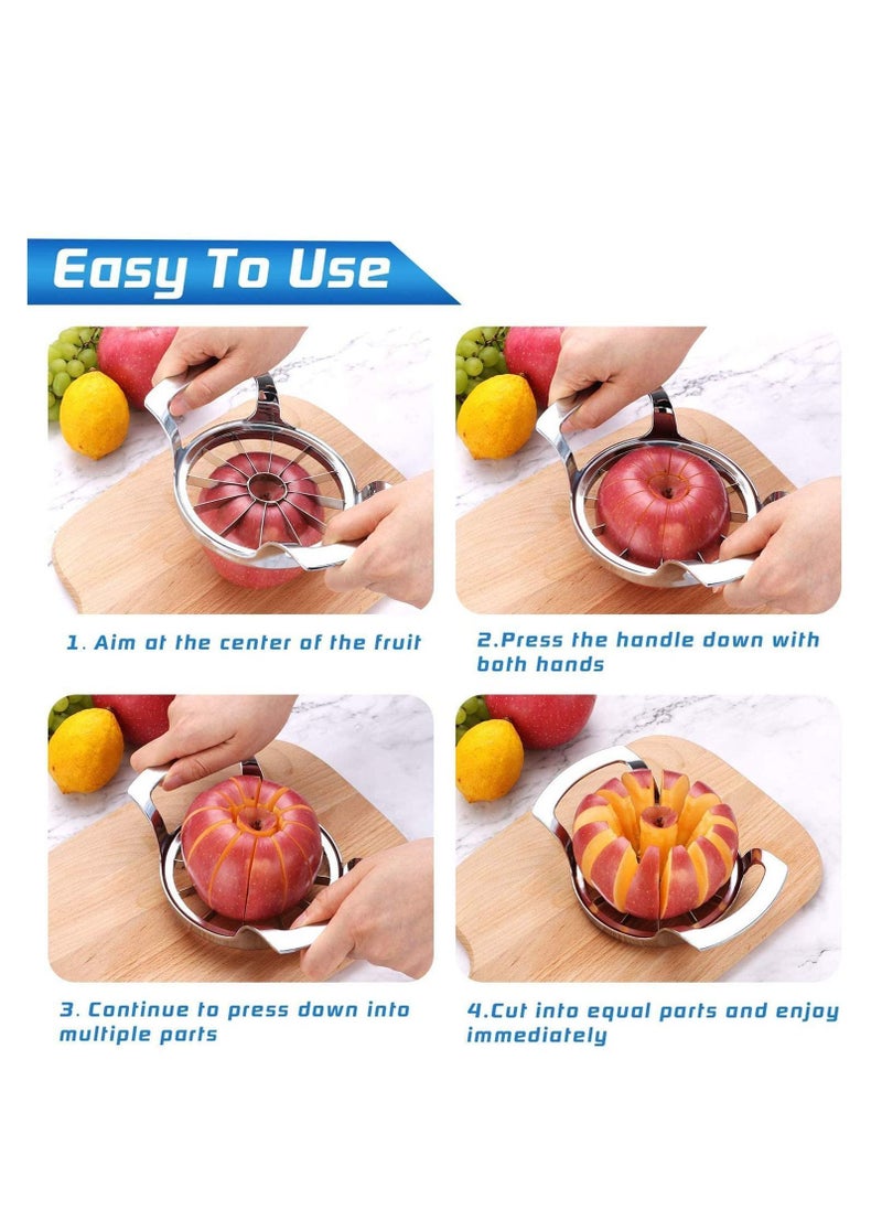 Y&D Apple Slicer Upgraded Version 12-Blade Extra Large Corer, Stainless Steel Ultra-Sharp Cutter, Pitter, Divider for Up to 4 Inches  - Image 2