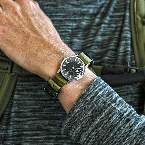 Da Luca Ballistic Nylon Military Watch Strap - Olive (PVD Buckle) : 20mm - Image 2