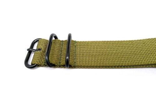 Da Luca Ballistic Nylon Military Watch Strap - Olive (PVD Buckle) : 20mm - Image 5