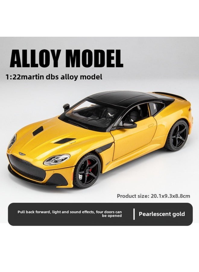 null - 122 Lamborghini V12 Alloy Model Car Boys Toy Car Dashboard Decoration Live Broadcast Recommendation Static Model Non-electric-Color:1-22 Jiaye Aston Martin DBS-Huang - Image 1