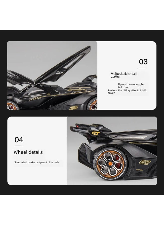 null - 122 Lamborghini V12 Alloy Model Car Boys Toy Car Dashboard Decoration Live Broadcast Recommendation Static Model Non-electric-Color:1-22 Jiaye Aston Martin DBS-Huang - Image 1