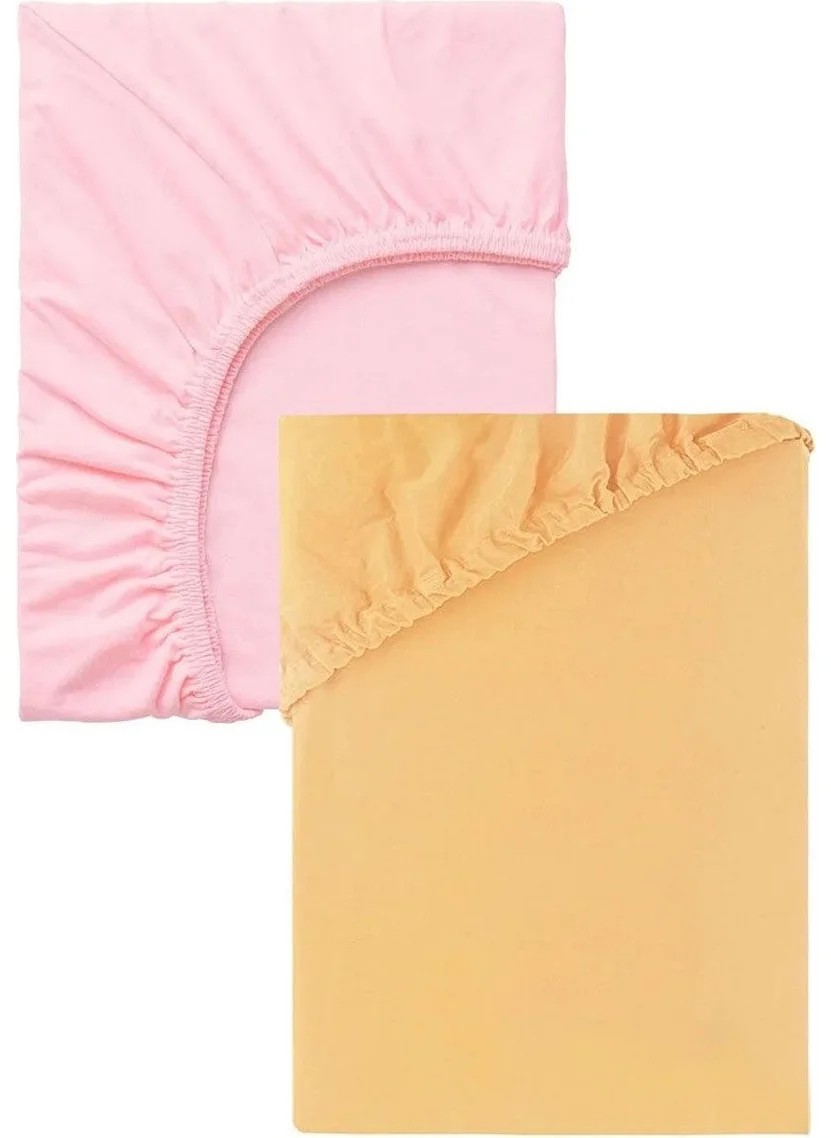 كوتن كونسيبت 2 Pieces of Cotton and Elastic Combed Baby Bed Sheets