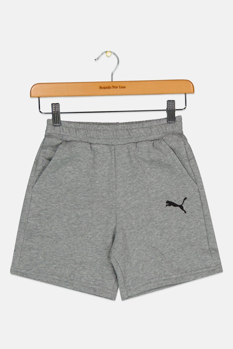 PUMA Kids Boy Embroidered Logo Outdoor Shorts, Grey - Image 1