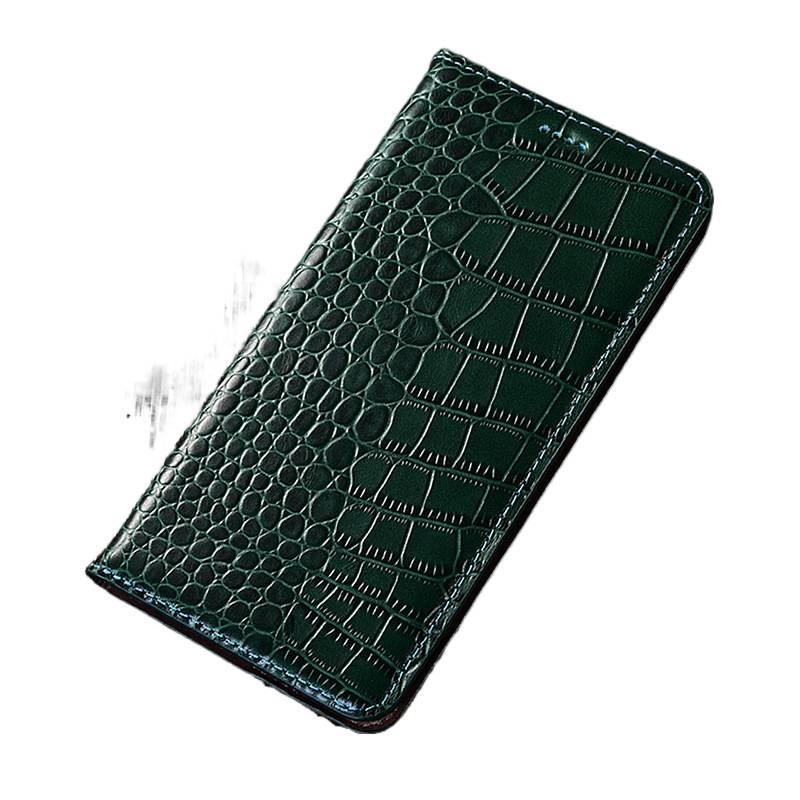 LS غطاء واقي بملمس جلد لـ Redmi Note 13 Pro مع حماية من السقوط وجلد أصلي مع مقاوم للصدمات مع ملمس تمساح مع تصميم قابل للطي باللون أخضر باللون الأخضر باللون الأحمر - Image 1