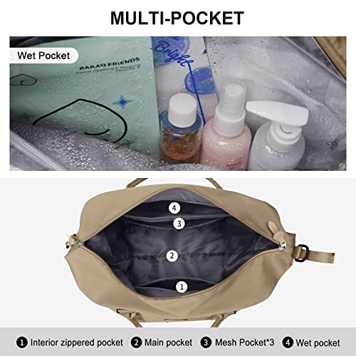 HYC00 Travel Duffel Bag,Sports Tote Gym Bag,Shoulder Weekender Overnight Bag for Women - Image 3