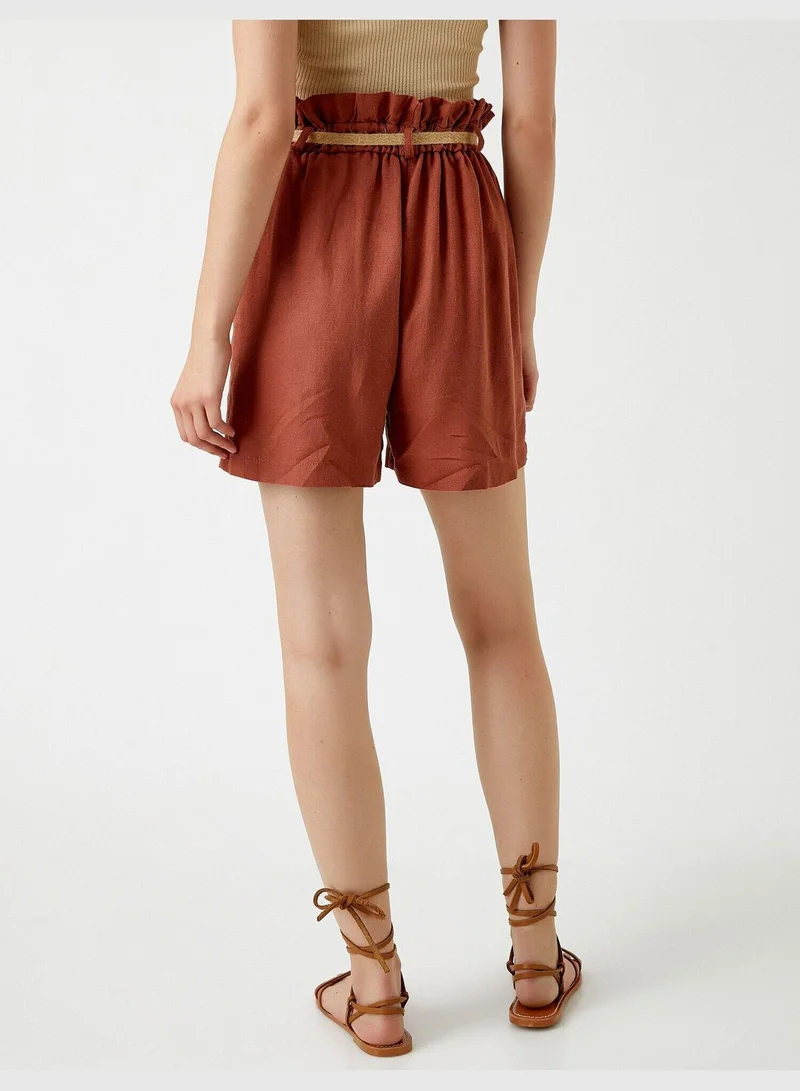 KOTON High Rise Shorts Frill Waist