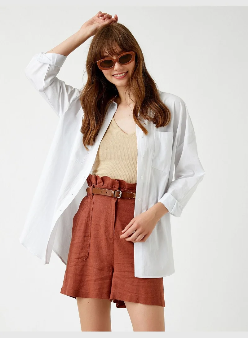 KOTON High Rise Shorts Frill Waist