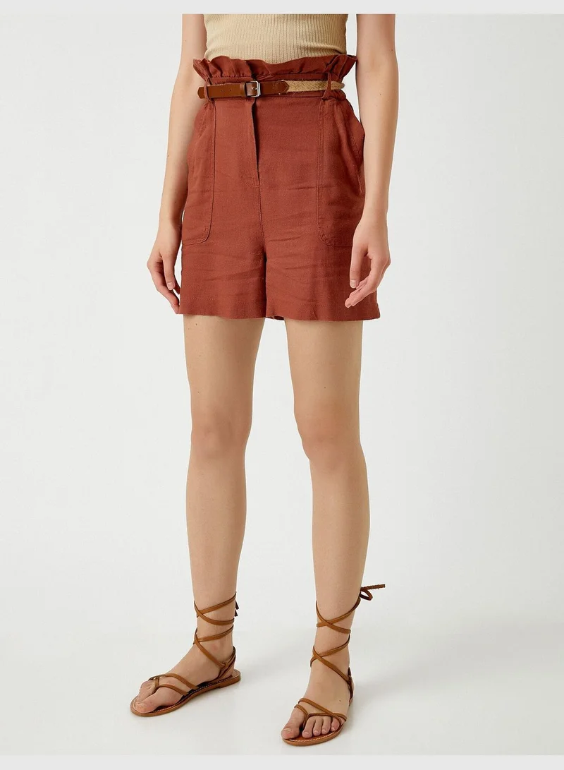 KOTON High Rise Shorts Frill Waist