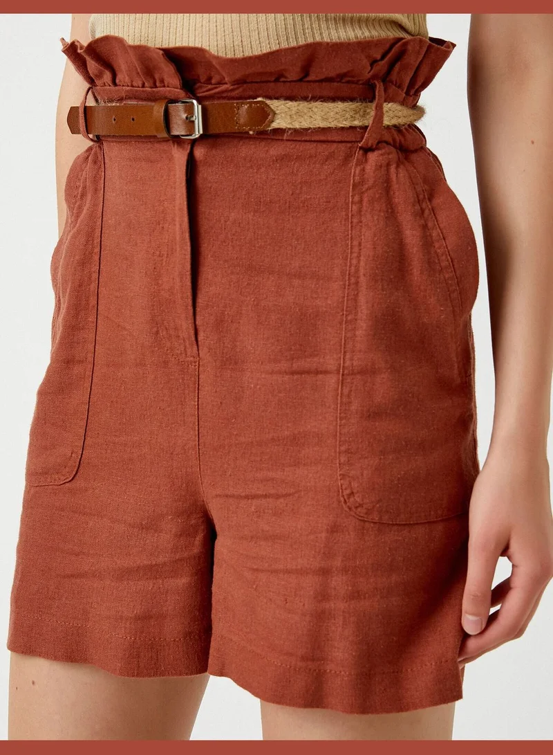 KOTON High Rise Shorts Frill Waist