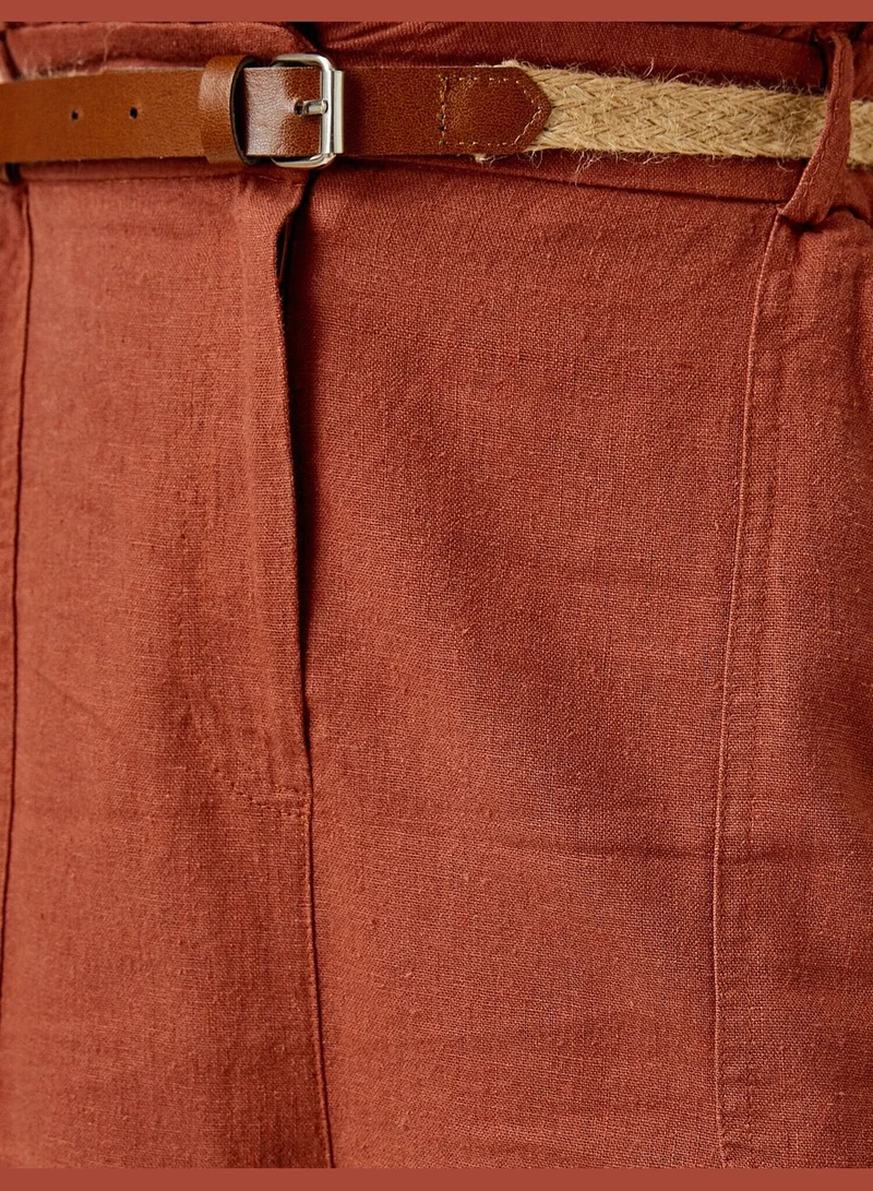 KOTON High Rise Shorts Frill Waist