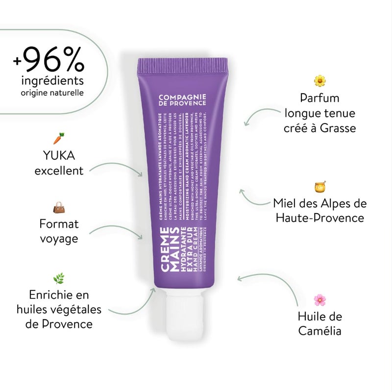 La Compagnie de Provence Compagnie de Provence Travel Hand Cream Extra Pure - Aromatic Lavender - 1 Fl Oz Tube - Image 2