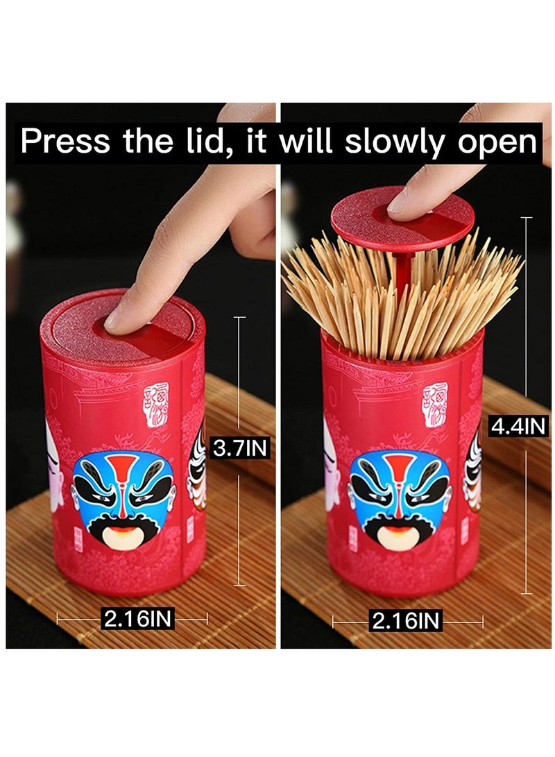SYOSI Pop up Plastic Toothpick Holder Toothpick Box Special Toothpick Dispenser Toothpick Cotton Swab Storage Box Unique Home Design Decoration Great Gifts (Red Black)  - Image 3