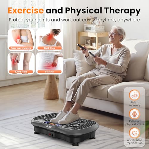 AXV Vibration Plate Fitness Platform Exercise Machine Vibrating Shaking Full Body Shaker Workout Vibrate Stand Shake Board Sport Gym for Weight Loss Fat Burner for Women Men - Image 4