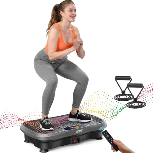 AXV Vibration Plate Fitness Platform Exercise Machine Vibrating Shaking Full Body Shaker Workout Vibrate Stand Shake Board Sport Gym for Weight Loss Fat Burner for Women Men - Image 1
