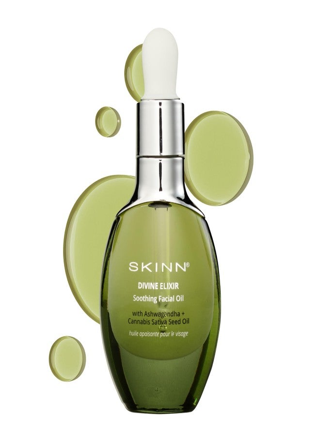 SKINN Anti-Aging Facial Oil with Ayurvedic Blend - Soothing Face Serum for Redness & Sensitive Skin - Calming Moisturizer Nourishes Dry, Mature & Aging Skin - Fast Absorbing + Non-Greasy Formula - Image 1