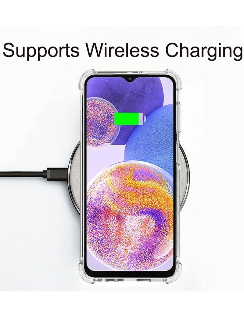 JAJEEK [1+2] Case for Samsung Galaxy A23 4G with Tempered Glass Screen Protector (2 Pcs) Clear Gradient Soft TPU Bumper Slim Shockproof Protective Cover (Galaxy A23 4G, Clear) - Image 4