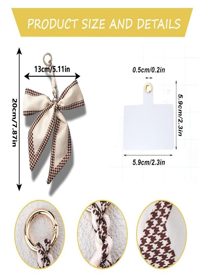 BharatBazaar Bag Charms, Keychains Aesthetic for Pearl Lanyard with Bow, Elegant Phone Charm Set with 2PCS Phone Tether Patch Crossbody for Women, Stylish Wrist Phone Lanyard, Cute Phone Charms for Girls - Image 2
