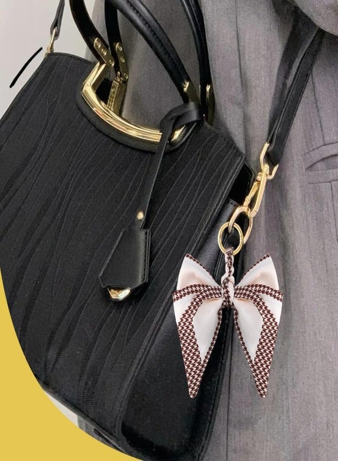 BharatBazaar Bag Charms, Keychains Aesthetic for Pearl Lanyard with Bow, Elegant Phone Charm Set with 2PCS Phone Tether Patch Crossbody for Women, Stylish Wrist Phone Lanyard, Cute Phone Charms for Girls - Image 3