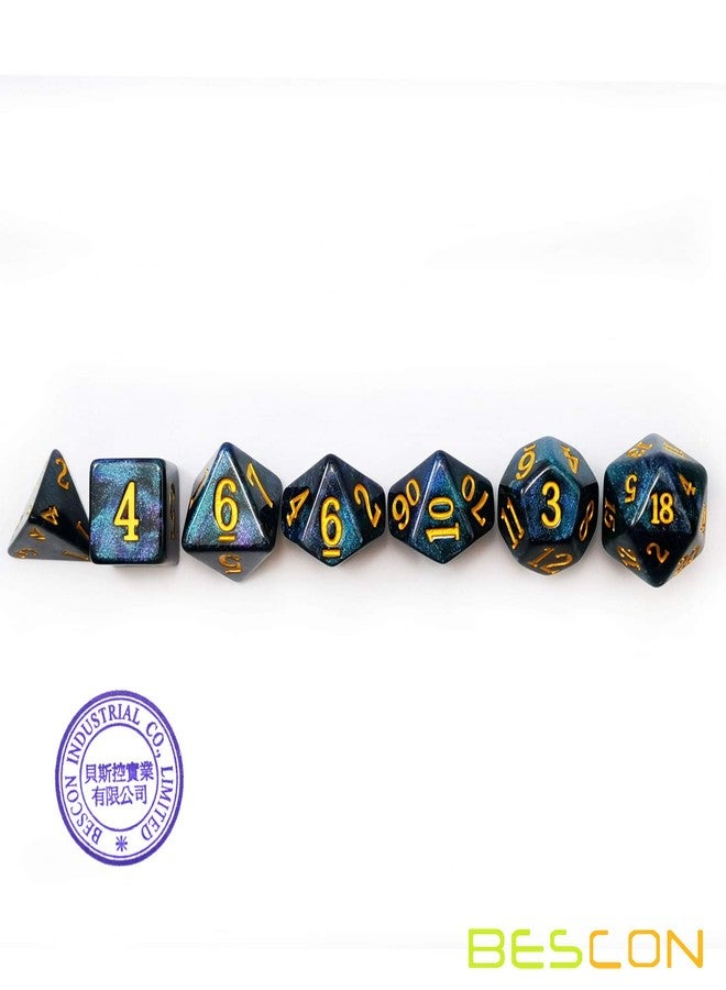Bescon Starry Night Dice Set Series, 7pcs Polyhedral RPG Dice Set Midnight, Polybag Packing - Image 4