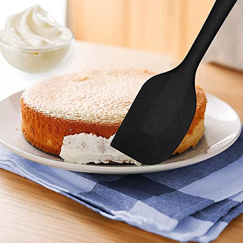 we3 Multi Purpose Heat Resistance Silicone Spatula Turner Non-Stick Silicone Kitchen Tools FDA Approved Piece of 2 Black|Spatula M 20.6cm+Silicone Basting Brush 21cm - Image 2