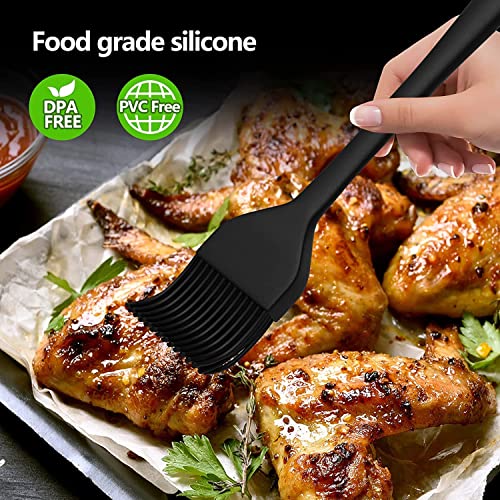 we3 Multi Purpose Heat Resistance Silicone Spatula Turner Non-Stick Silicone Kitchen Tools FDA Approved Piece of 2 Black|Spatula M 20.6cm+Silicone Basting Brush 21cm - Image 4