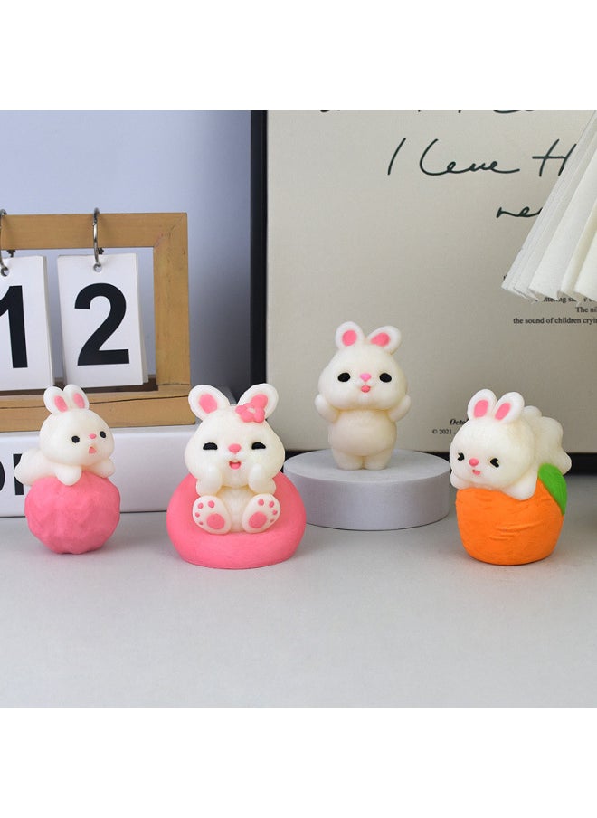 Generic Cute Rabbit Series Silicone Mold DIY Candle Aromatherapy Mold Gypsum Stones Ornaments-Specifications:GL479-1-Color:White  - Image 2