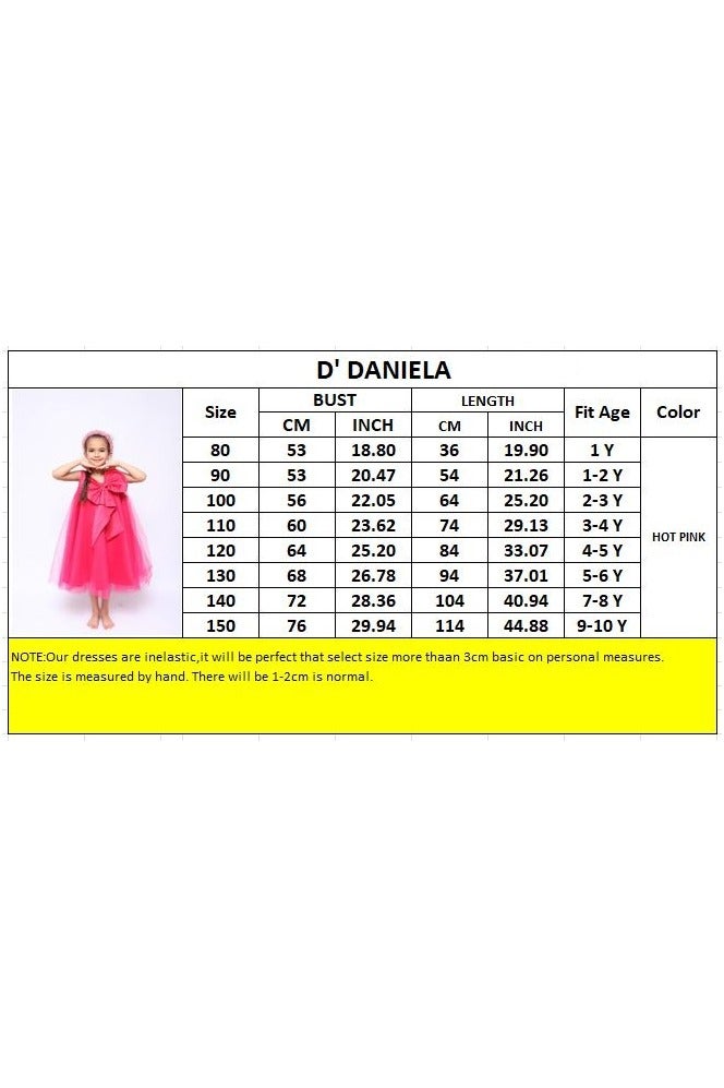 دىدانيالا فستان سهرة دانتيلا بفيونكة كبيرة لون وردي فاقع - Image 4