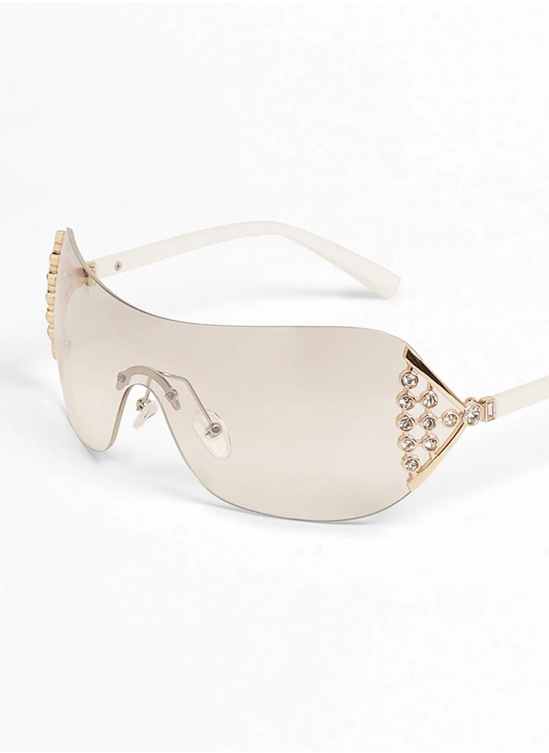 Haute Sauce The Bling Wrap Sunglasses - Daisy White