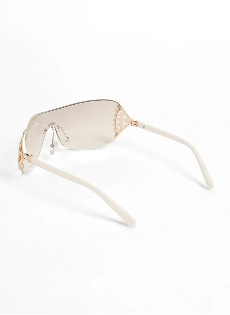 Haute Sauce The Bling Wrap Sunglasses - Daisy White